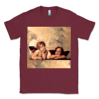 Burgundy Hot Trend Angels Raphael Cupid Cherubs Art Valentine Angel Classic Tee - lanVoArt