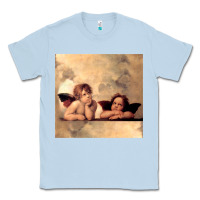 Dusty Blue Hot Trend Angels Raphael Cupid Cherubs Art Valentine Angel Classic Tee - lanVoArt