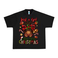 Black just a girl who loves christmas afro messy bun Urban Heavy Tee - texasbilliewilder