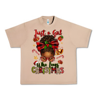 Burro just a girl who loves christmas afro messy bun Urban Heavy Tee - texasbilliewilder
