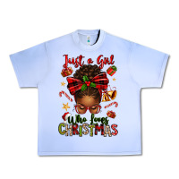 Grape Ice just a girl who loves christmas afro messy bun Urban Heavy Tee - texasbilliewilder