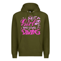 Army Green funny springboard diving quote diver gift for love girl Premium Hoodie - lanVoArt
