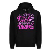 Black funny springboard diving quote diver gift for love girl Premium Hoodie - lanVoArt