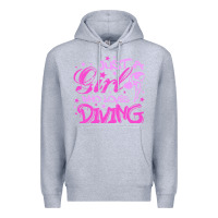 Heather Grey funny springboard diving quote diver gift for love girl Premium Hoodie - lanVoArt