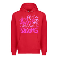 Red funny springboard diving quote diver gift for love girl Premium Hoodie - lanVoArt