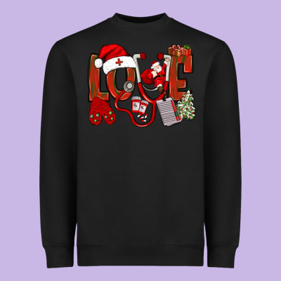 Christmas Love Nurse Bbs Heavyweight Sweatshirt Designed By Bundleandbundleshop