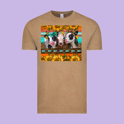 Heifers And Sunflowers Vintage Tee Designed By Jasminsmagicworld