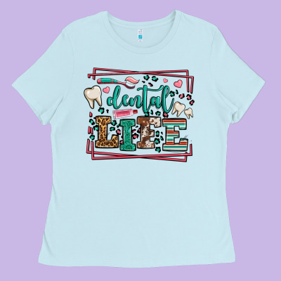 Dental Life Leopard Frame Ladies Tee Designed By Lillyallendesigns