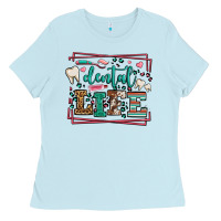Baby Blue Dental life leopard frame Ladies Tee - LillyAllenDesigns