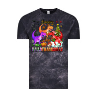 Cloud Black happy hallothanksmas dinosaur Vintage Tee - texasbilliewilder