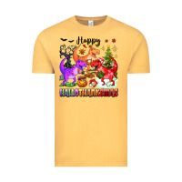 Vintage Mustard happy hallothanksmas dinosaur Vintage Tee - texasbilliewilder