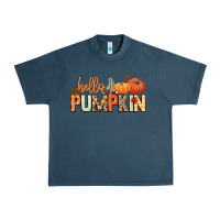 Midnight Navy Hello pumpkin Urban Heavy Tee - NancyCooperArtShop