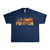 Navy Hello pumpkin Urban Heavy Tee - NancyCooperArtShop