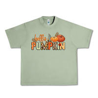 Oil Green Hello pumpkin Urban Heavy Tee - NancyCooperArtShop