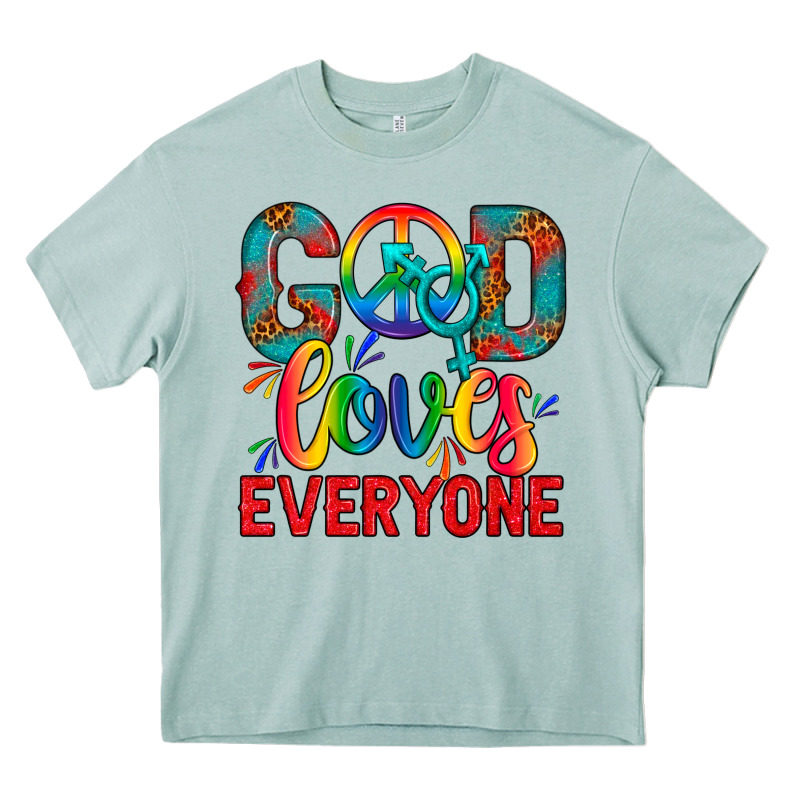 Lgbtq+ God Loves Everyone Heavy Core Tee by BundleAndBundleShop | Teevron