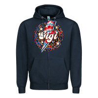 Navy Western Gigi Patriotic 4th of July Zipper Hoodie - LillyAllenDesigns