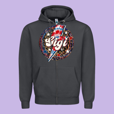 Western Gigi Patriotic 4th Of July Zipper Hoodie Designed By Lillyallendesigns