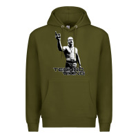 Army Green techno viking Premium Hoodie - lanVoArt