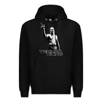 Black techno viking Premium Hoodie - lanVoArt