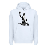 White techno viking Premium Hoodie - lanVoArt