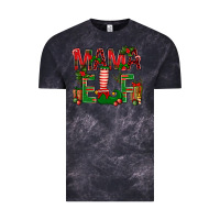 Cloud Black Christmas Mama Elf Vintage Tee - NancyCooperArtShop