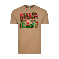 Vintage Coffee Christmas Mama Elf Vintage Tee - NancyCooperArtShop