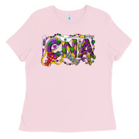 Bubblegum Pink CNA Certified Nursing Assistant Mardi Gras Ladies Tee - LillyAllenDesigns