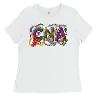 White CNA Certified Nursing Assistant Mardi Gras Ladies Tee - LillyAllenDesigns