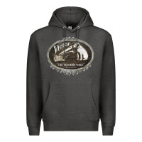 Charcoal Heather his master's voice Premium Hoodie - lanVoArt