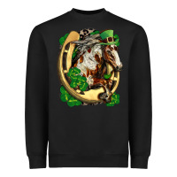 Horse With Horseshoe St Patricks Day Heavyweight Sweatshirt | Teevron