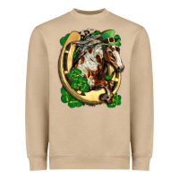 Mushroom Horse with horseshoe st patricks day Heavyweight Sweatshirt - FaDigitalArtStudio