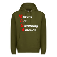 Army Green morons are governing america anti trump political t shirt Premium Hoodie - lanVoArt