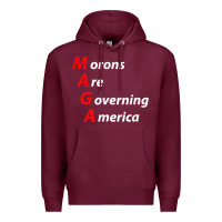 Burgundy morons are governing america anti trump political t shirt Premium Hoodie - lanVoArt