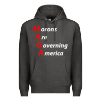 Charcoal Heather morons are governing america anti trump political t shirt Premium Hoodie - lanVoArt