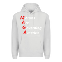 Dove Grey morons are governing america anti trump political t shirt Premium Hoodie - lanVoArt