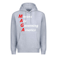 Heather Grey morons are governing america anti trump political t shirt Premium Hoodie - lanVoArt