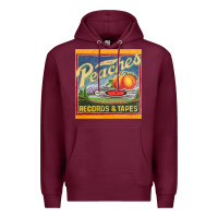Burgundy peaches records and tapes Premium Hoodie - lanVoArt