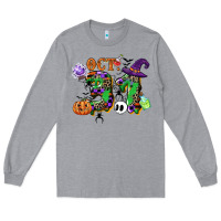 Heather Grey october 31 Long Sleeve Tee - CowGirlArtShop