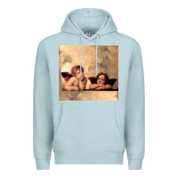 Blue Mist Hot Trend Angels Raphael Cupid Cherubs Art Valentine Angel Premium Hoodie - lanVoArt