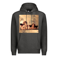 Charcoal Heather Hot Trend Angels Raphael Cupid Cherubs Art Valentine Angel Premium Hoodie - lanVoArt