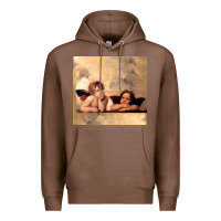 Chestnut Hot Trend Angels Raphael Cupid Cherubs Art Valentine Angel Premium Hoodie - lanVoArt