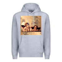 Heather Grey Hot Trend Angels Raphael Cupid Cherubs Art Valentine Angel Premium Hoodie - lanVoArt