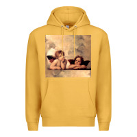 Mustard Hot Trend Angels Raphael Cupid Cherubs Art Valentine Angel Premium Hoodie - lanVoArt