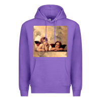 Purple Hot Trend Angels Raphael Cupid Cherubs Art Valentine Angel Premium Hoodie - lanVoArt