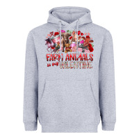 Heather Grey farm animals is my valentine Heavyweight Hoodie - RacoonDesign