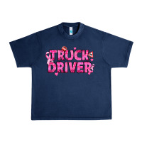 Navy Breast Cancer truck driver Urban Heavy Tee - texasbilliewilder
