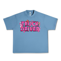 Pebble Blue Breast Cancer truck driver Urban Heavy Tee - texasbilliewilder