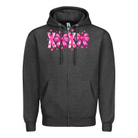 Charcoal Heather XOXO Valentines Zipper Hoodie - CowhideDigitalArt