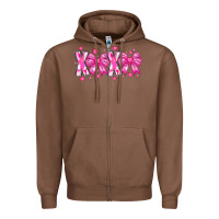Chestnut XOXO Valentines Zipper Hoodie - CowhideDigitalArt