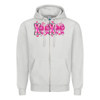 Dove Grey XOXO Valentines Zipper Hoodie - CowhideDigitalArt